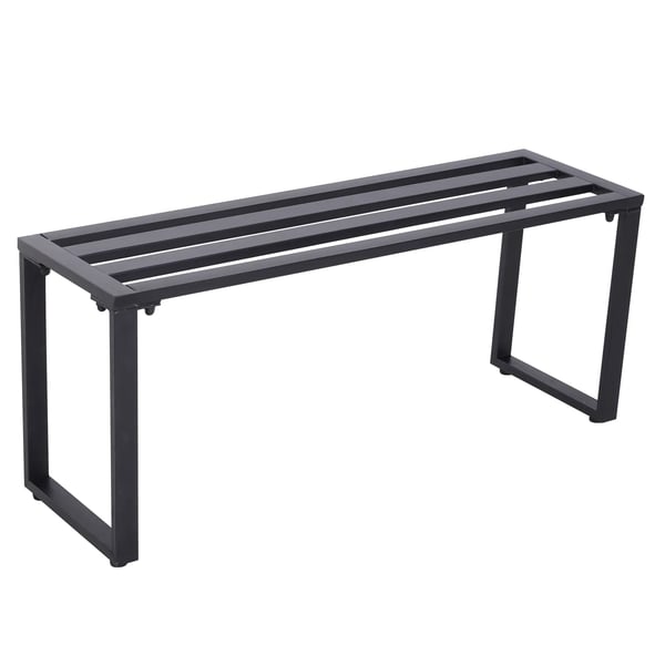 utomhusmöbelset 3 delar, sittgrupp för trädgården, 1 x bord, 2 x bänkar, metall, svart, 110 x 55 x 70 cm