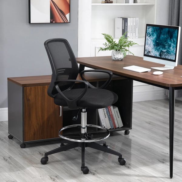 ergonominen mesh-kangas ty&ouml;tuoli, s&auml;&auml;dett&auml;v&auml;, musta