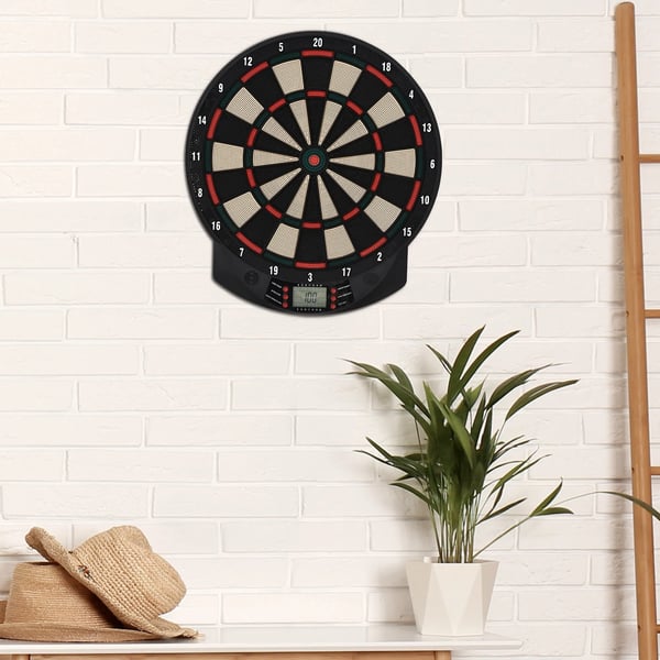 Elektronisk Dartskive - 26 spil, 185 scoringsmuligheder, 6 pile, til 8 spillere, sort PP