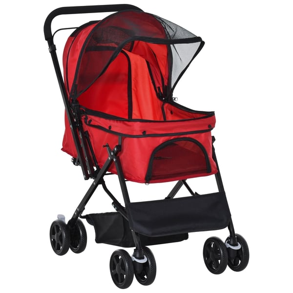 Hundvagn Oxford Röd 76,5x52x95cm - Perfekt för små hundar och katter