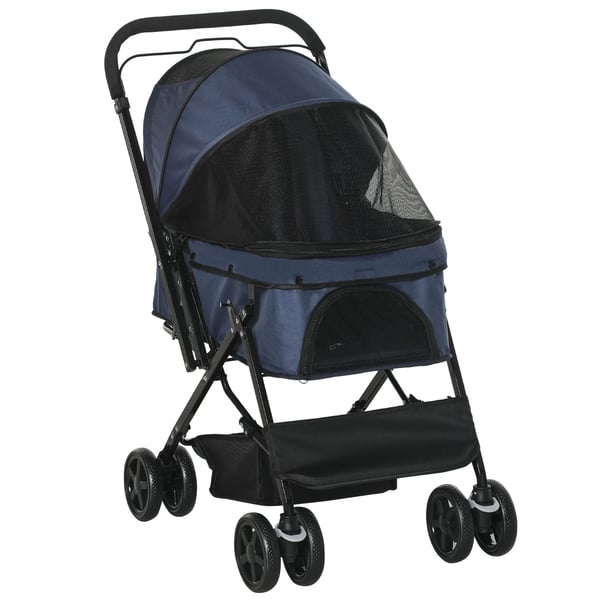 Kæledyrsvogn i Oxford Polstret Polyester, Blå - Til Små Hunde & Katte, 76,5x52x95cm