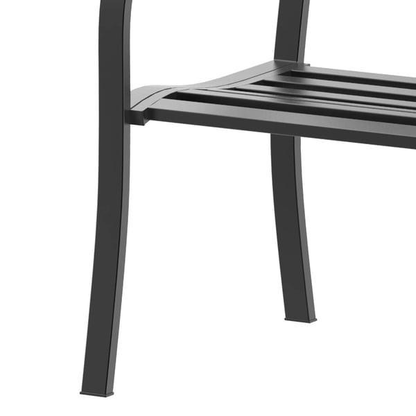 trädgårdsbänk, parkbänk, 2-sits, trädgård, stål, svart, B127 x D60 x H87 cm