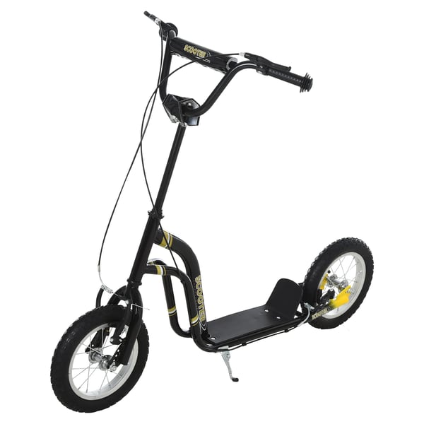 Løbecykel til Børn fra 5 år - Sort Stål Løbehjul med Luftdæk, 12 tommer