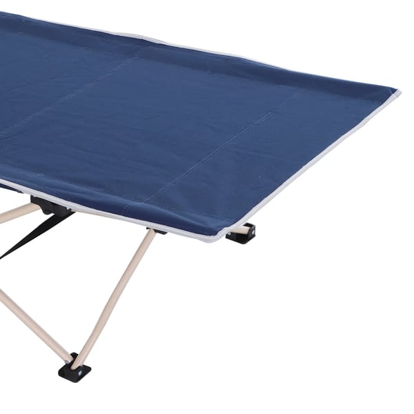 Hopfällbar Camping Säng med Fickor, Stål, Oxford Polyester, Blå, 190x68x52cm