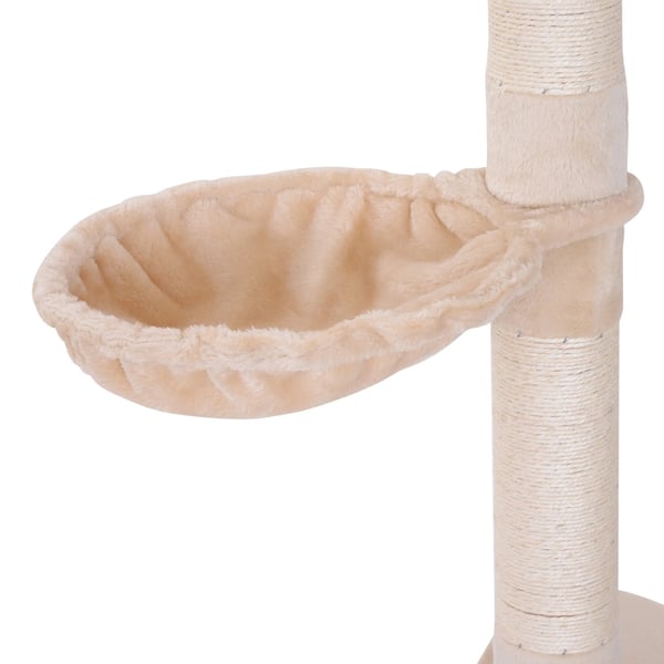 Loftkradsetre i Beige - Hhjdejusterbart Katte Klatretre med Sisal til Indendrsbrug, 40x34x230-260cm