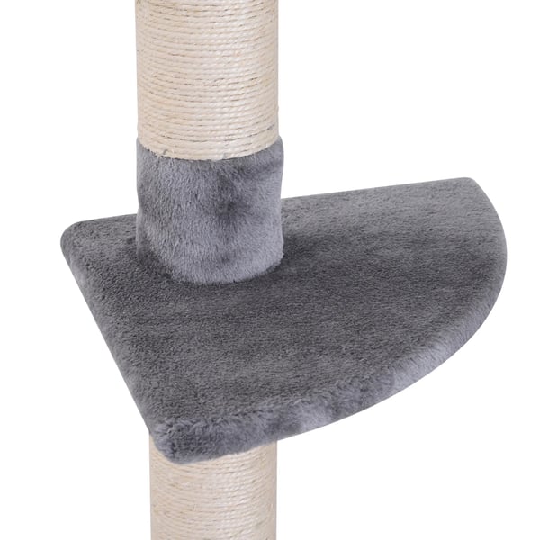 Takmonterat Klösträd - Grått, Med Sisal, Justerbart Höjd 230-260cm