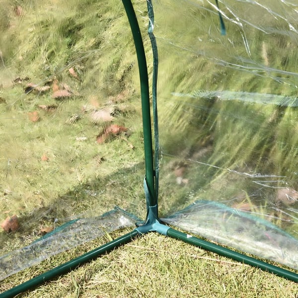 Växthus på dragkedja, 250x100x80cm, stål/plast, transparent/grön