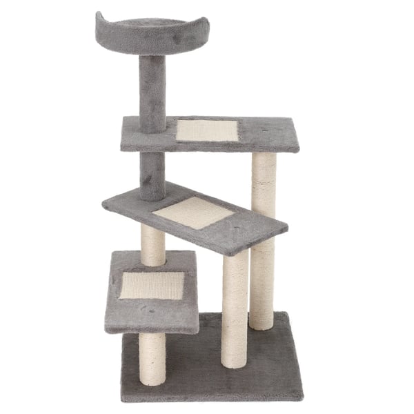 Klätterträd för katter, beige/grå, 48,5x48,5x100 cm