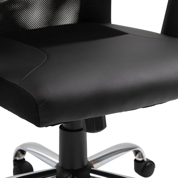 Ergonomisk kontorsstol i PU-läder, höjdjusterbar, svart