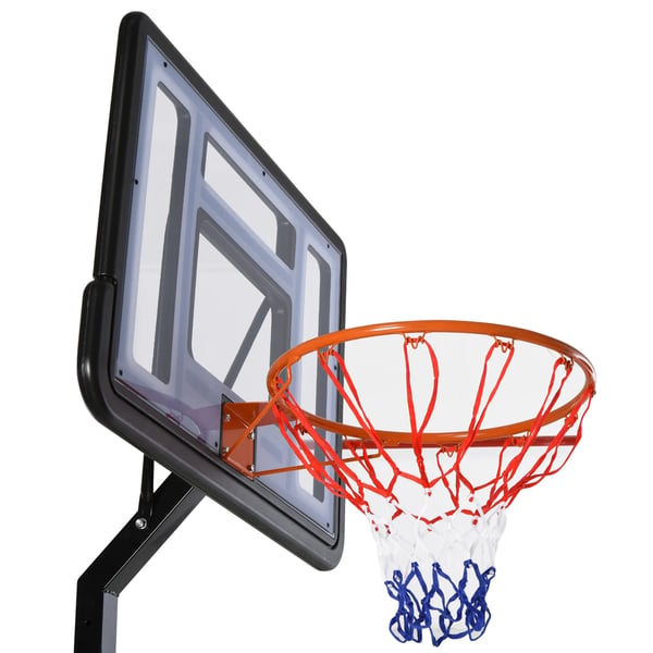 Mobil Stand basketball basketballkurv med højdejusterbar stander, stål+plast, sort, 90 x 165 x 302-352 cm