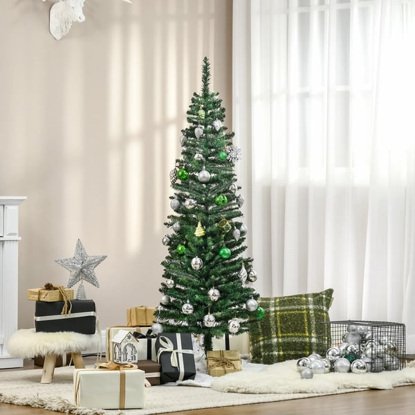 Julgran 1,5 m Julgran med ställ Konstgran 294 grenar demonterbar PVC Grön Ø46 x 150 cm