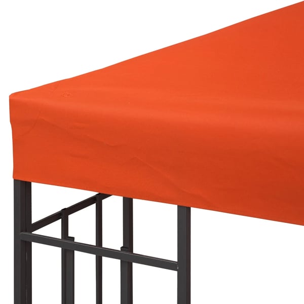 reservtak för lusthus, paviljongtak för metallpaviljong, 3x3 m, rostfärgad, polyester