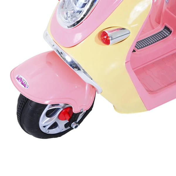 El-driven Barnmotorcykel Trehjuling 6V Rosa/Vit PP/Metall 108x51x75cm
