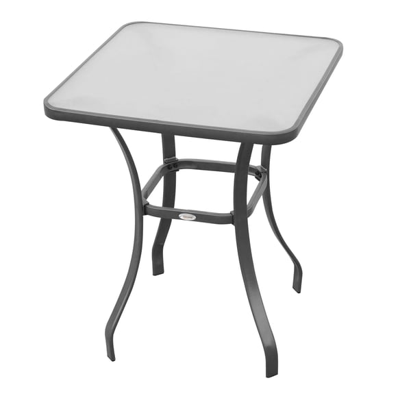 Trädgårdsbord Fyrkantigt Glasbord Metall Svart 68,5x68,5cm Balkong Terrass