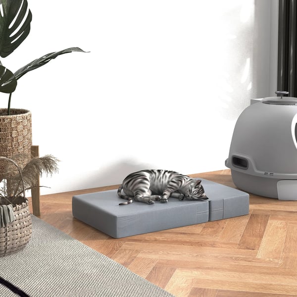 Foldbar 2-trins Kæledyrestrappe til Katte & Hunde, Mørkegrå, L45xB39xH20 cm