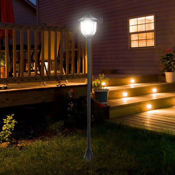 Solcellsdriven Trädgårdslykta LED Mörk Grön Plast IP44 Ø26,5 x H177 cm