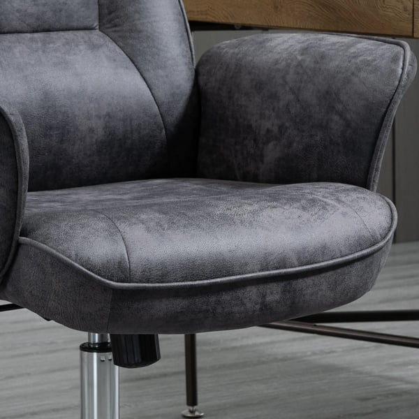 Ergonomisk Kontorsstol Mörkgrå Polyester Höjdjusterbar Gungfunktion 120 kg