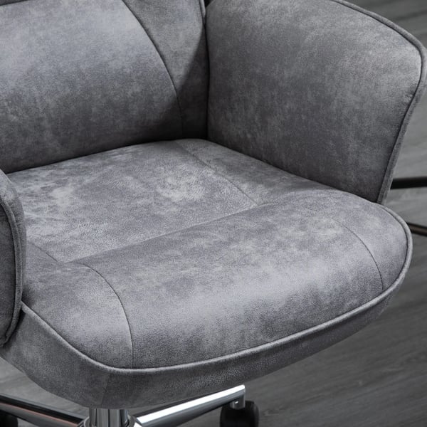 Toimistotuoli Hellgrau Polyester Ergonominen Keinutoiminnolla Säädettävä Pyörillä 120kg
