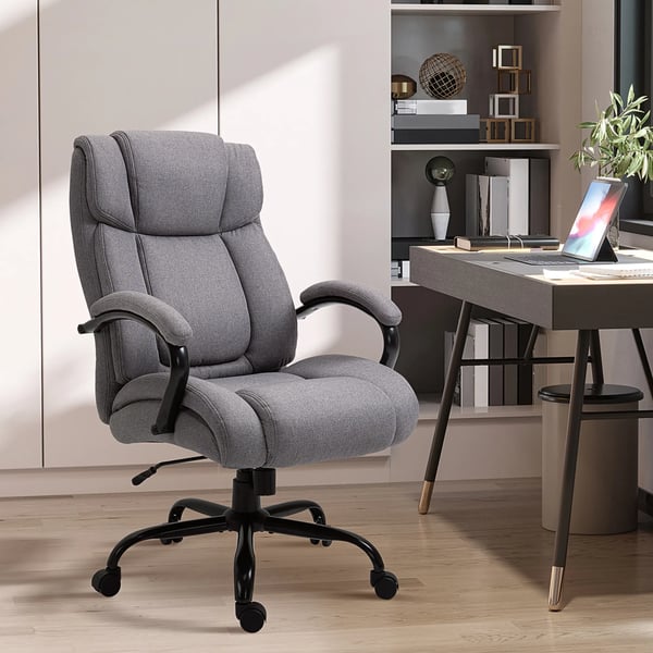 kontorsstol skrivbordsstol gamingstol snurrstol med gungfunktion, tjockt vadderad ergonomisk stol, max belastning 220 kg