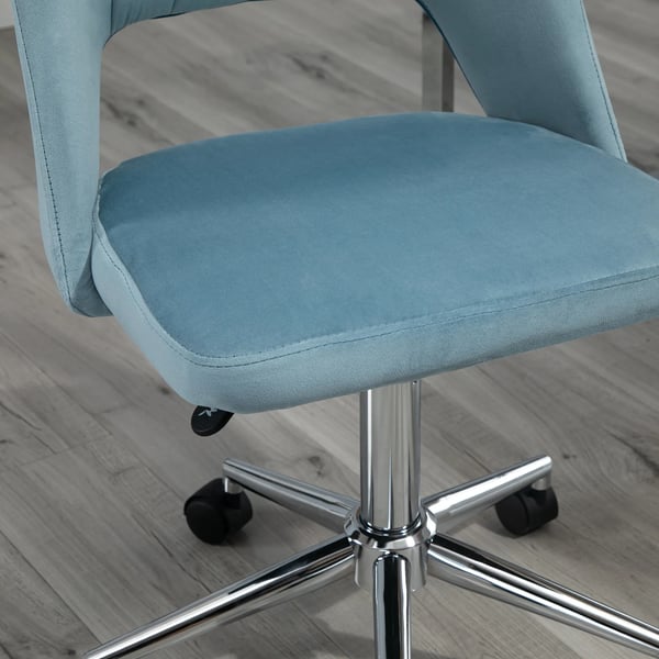 Kontorsstol, Snurrstol, Skrivbordsstol, Blå, Polyester, Höjdjusterbar, 360° Roterbar, Snäckskalsdesign