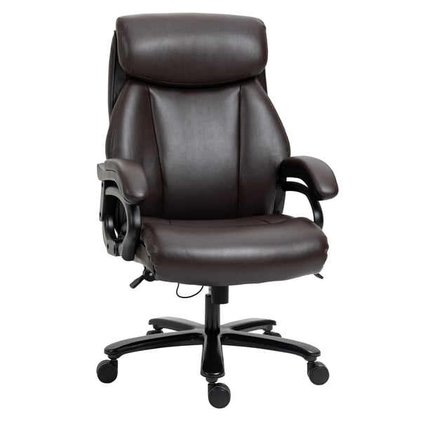 Pöytätuoli PU-Nahkaa, Ruskea - Ergonominen, Säädettävä, Kallistuva, 180kg Kantavuus