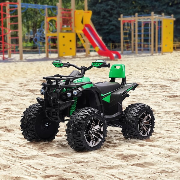El Quad f'r barn, Gr'n 12V Elfordon med MP3, Barn ATV 3-8 km/h