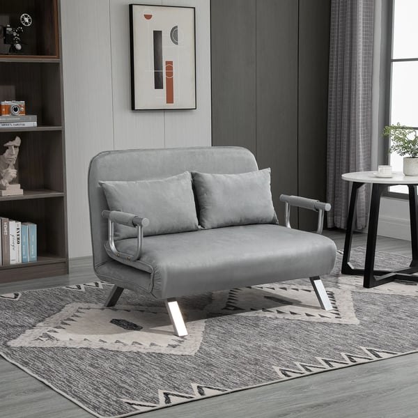 Bäddsoffa Toskiftad, Justerbar & Sovfunktion, Mörkgrå Polyester