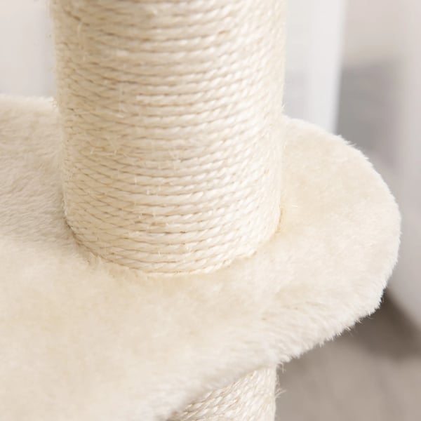 Kradsetræ Rattan med Kattehule & Sisalstammer, Legetøjsbold, 95 cm, Natur/Beige