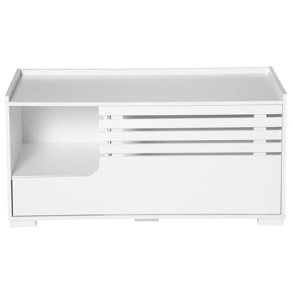 Kattekiste til Kattegrus med Sidebord Funktion, MDF, Hvid