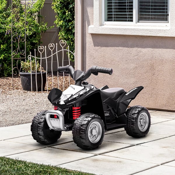 El-Quad för barn, 18 månader+, El-ATV med LED och tuta, svart, plast