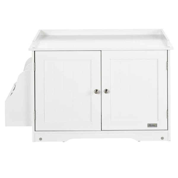 Kattlåda, justerbar avdelare, magnetdörrar, vit 86x48x52cm