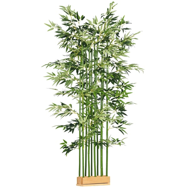 Konstgjord Bambu 180 cm Grön Växt i Träpotta - Polyester