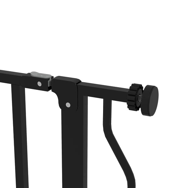 Hundport Säkerhetsgrind 75-145 cm Stål Svart ABS-plast