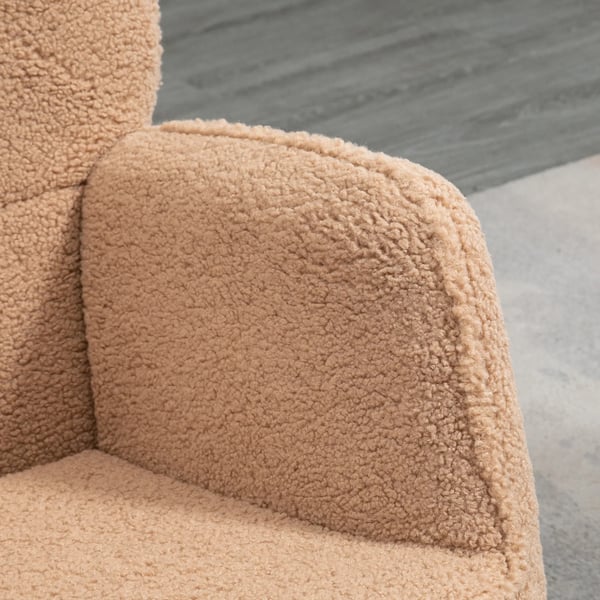 Gyngestol Brun i Lammeimitat, 100% Polyester Berberfleece, op til 120 kg
