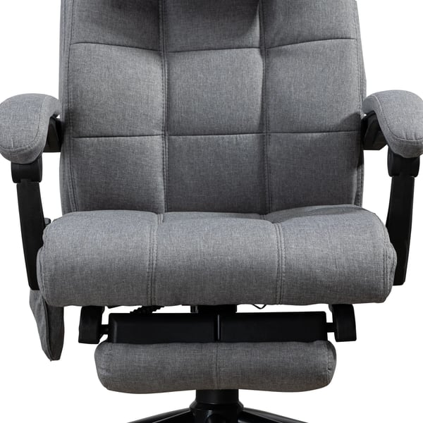 hierova toimistotuoli, ergonominen, kokoontaitettava, lannerangan lmmitys, sdettv, pntuki, jalkatuki, harmaa, polyesteri