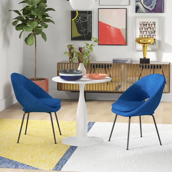 Pyöreä ruokapöytä 70x74cm, valkoinen, melamiinipinnoitettu MDF ja teräs