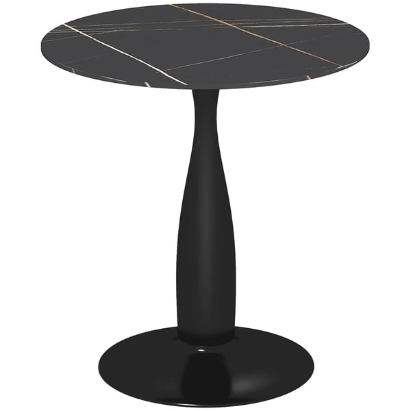Matsalsbord, Runt K`ksbord i MDF och Stål, Svart, Ø70 x 74 cm