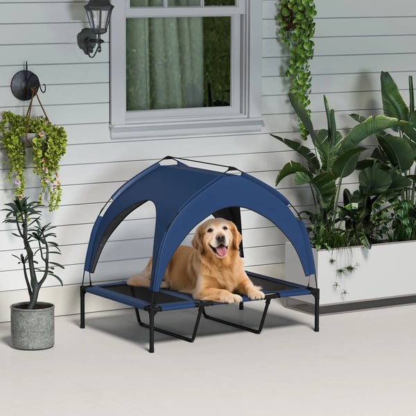 Forhjet Hundeseng M/Baldakin - Mrkebl Oxford Hundeseng 106x76x94cm