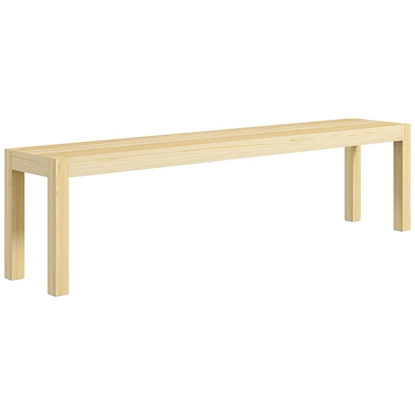 Bänk 3-sits i furu, natur – Robust trädgårdsbänk/köksbänk med hög lastkapacitet (330 kg)