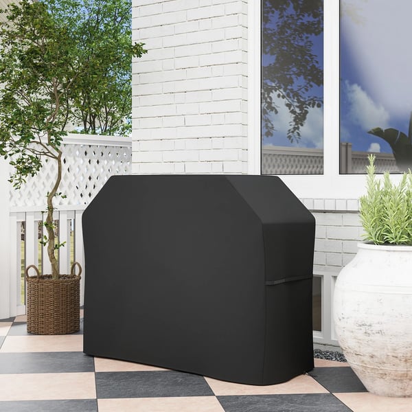 Grillovertræk, Vandtæt, UV-bestandigt, Støvtæt, Polyester, Sort, 147x61x120 cm