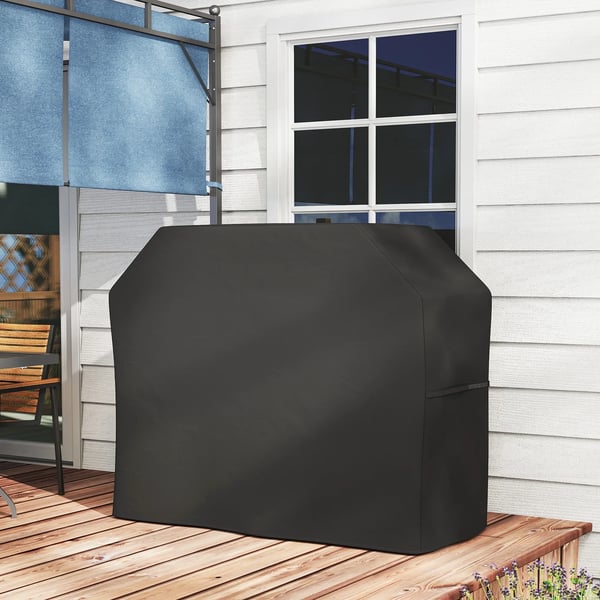 Grillovertræk, Vandtæt, UV-bestandigt, Støvtæt, Polyester, Sort, 147x61x120 cm