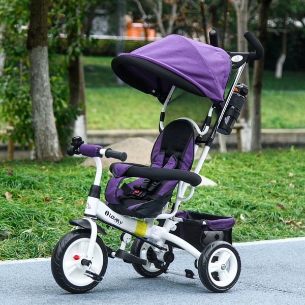 6-i-1 Trehjuling barn cykel, lila metall/plast, 1-5 år