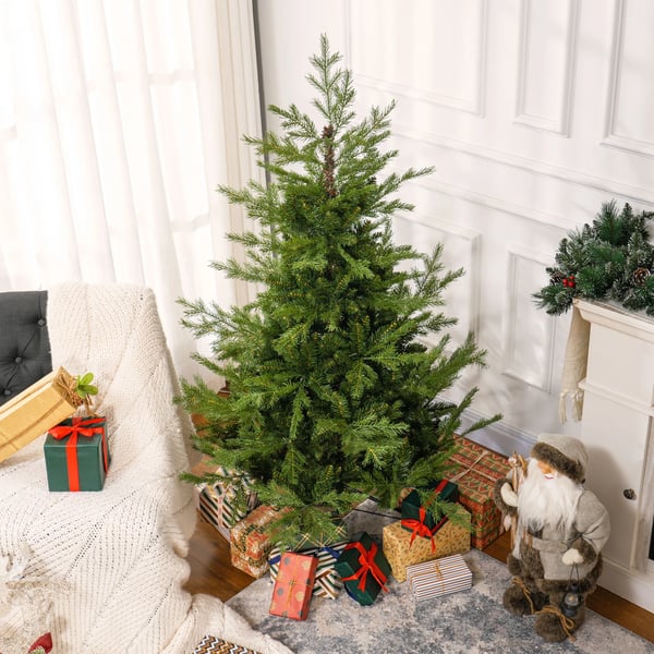 Kunstigt Juletræ 180 cm Grøn Plastik/Metal Tæt Gren Med 1290 Spidser Realistisk Julestemning