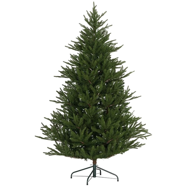 Kunstigt Juletræ 180cm Grøn med 2380 Grene - Sammenklappeligt Metalstativ, Flammehæmmende, Nem Opsætning