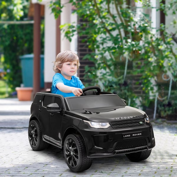 12V Børne Land Rover Discovery Sport Elbil, Sort, med Fjernbetjening og Musik