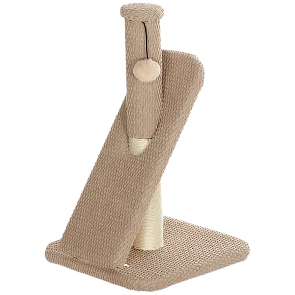 raapimispylväs, sisal-kissa, leikkipallolla, 54cm, ruskea/kermanvalkoinen