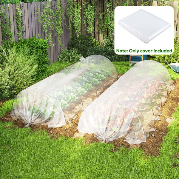 Växthusfolie Transparent Plast 6x10m UV-skydd Vattentät Rivsäker för Trädgård Tunnel Växthus Utomhusbruk 0,15mm tjock