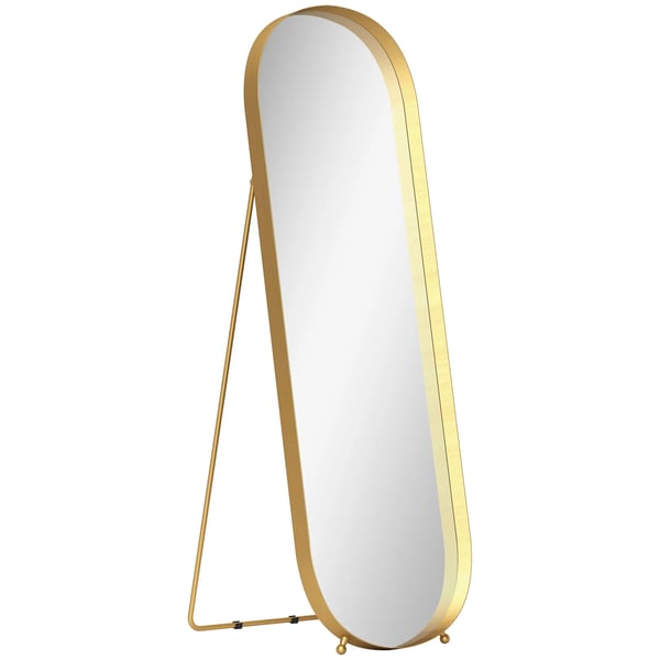 Helkropsspejl 160x50 cm - Guld Metal/Glas - Fritstående eller Vægspejl