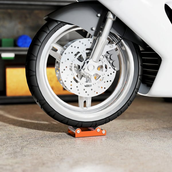 Motorcykelhjulstativ för Däck <180mm & Vikt <220kg, Orange Aluminium