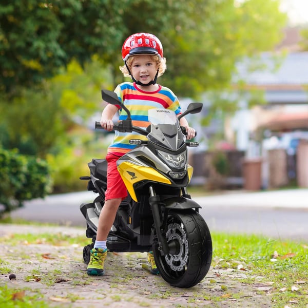 Elektrisk Børnecykel med Honda-licens, Gul, 3 km/t, Musik & Lys, 3-6 år, 30 kg